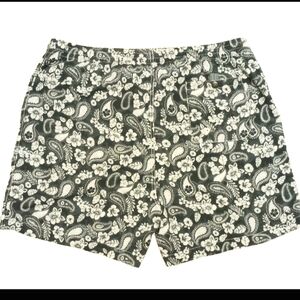 Tommy Bahama Relax Paisley And Floral Black And White Men's Large Swim Trunks